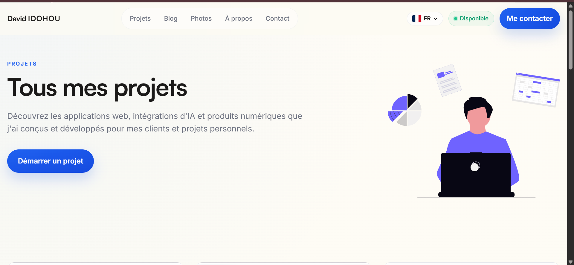 Ma page de presentation des projets