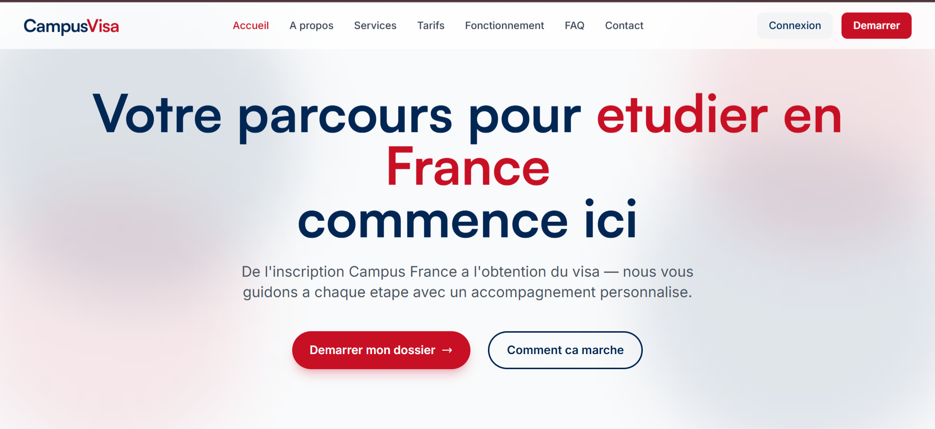 Landing page Campusvisa